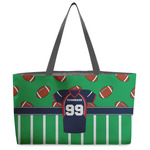 Football Jersey Beach Totes Bag - w/ Black Handles (Personalized)