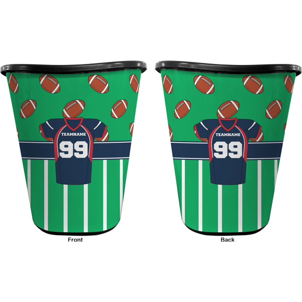 Football Jersey Trash Can Black - Front and Back - Apvl