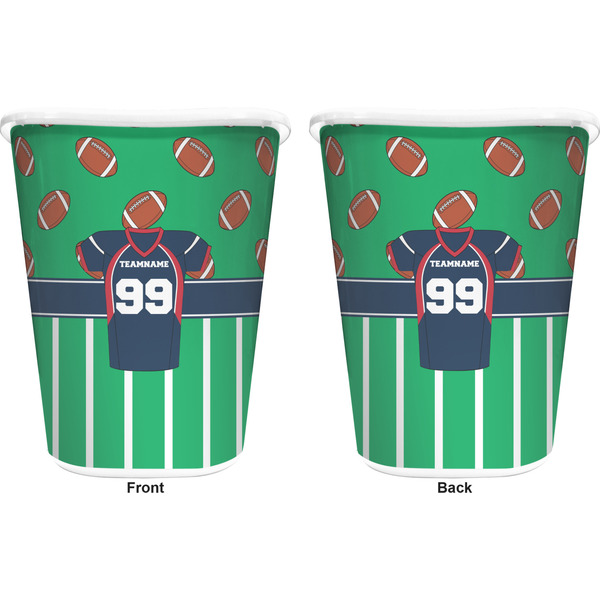 Football Jersey Trash Can White - Front and Back - Apvl