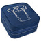 Football Jersey Travel Jewelry Box - Navy Blue Leather (Personalized)