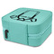 Football Jersey Travel Jewelry Boxes - Leather - Teal - View from Rear