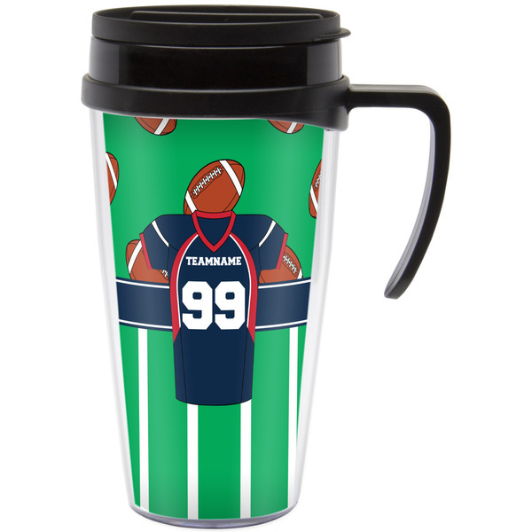 Custom Football Jersey Acrylic Travel Mug with Handle (Personalized)