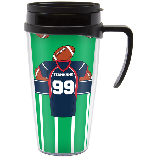 Custom Football Jersey Acrylic Travel Mug with Handle (Personalized)