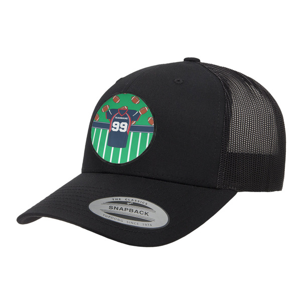 Custom Football Jersey Trucker Hat - Black (Personalized)