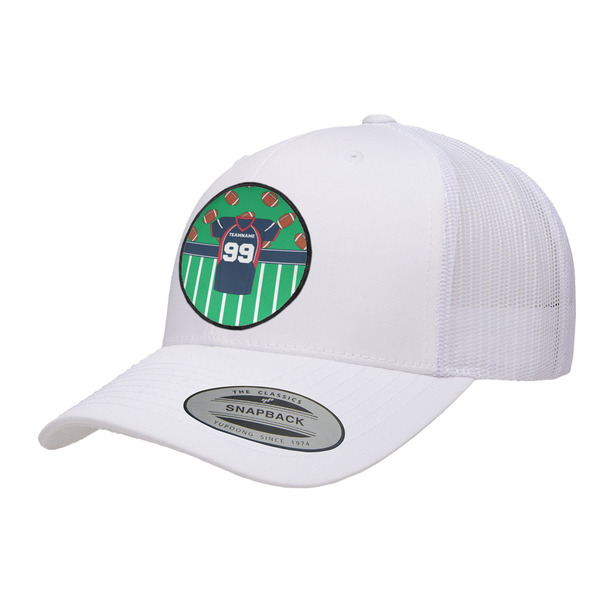 Custom Football Jersey Trucker Hat - White (Personalized)