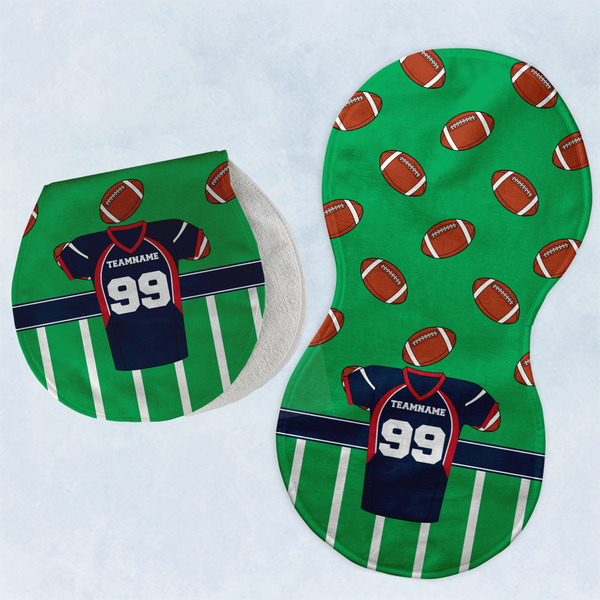 Custom Football Jersey Burp Pads - Velour - Set of 2 w/ Name and Number