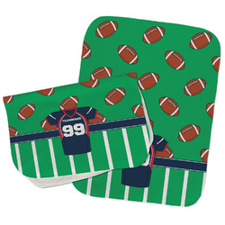 Football Jersey Burp Cloths - Fleece - Set of 2 w/ Name and Number