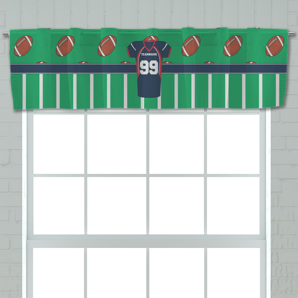 Football Jersey Valance - Closeup on window