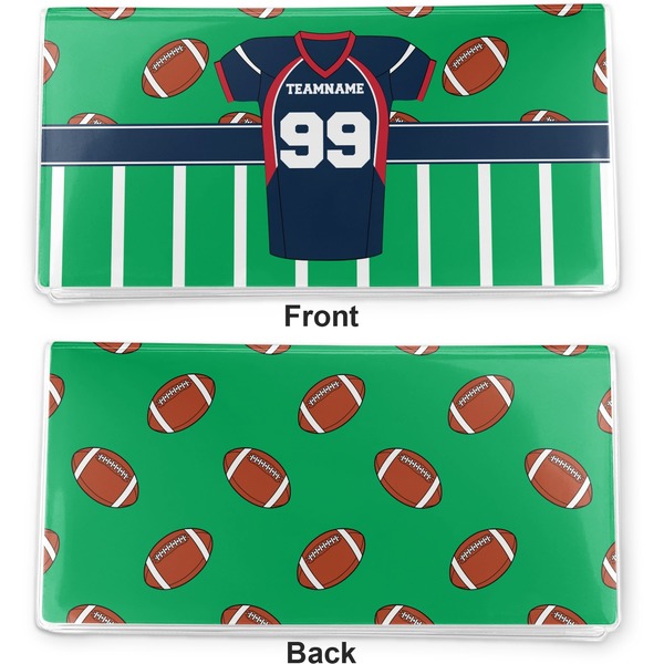 Football Jersey Vinyl Check Book Cover - Front and Back
