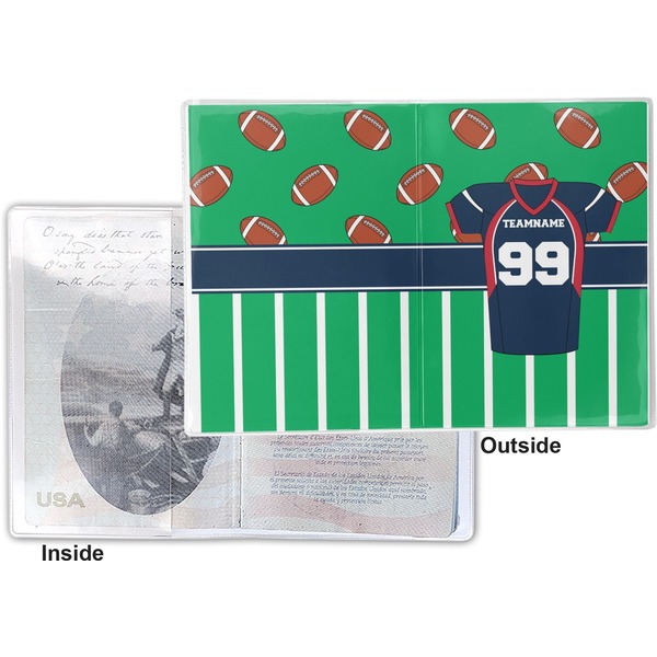 Football Jersey Vinyl Passport Holder - Flat Front and Back