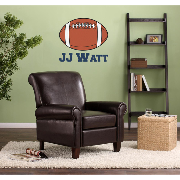 Football Jersey Wall Graphic on Living Room Wall