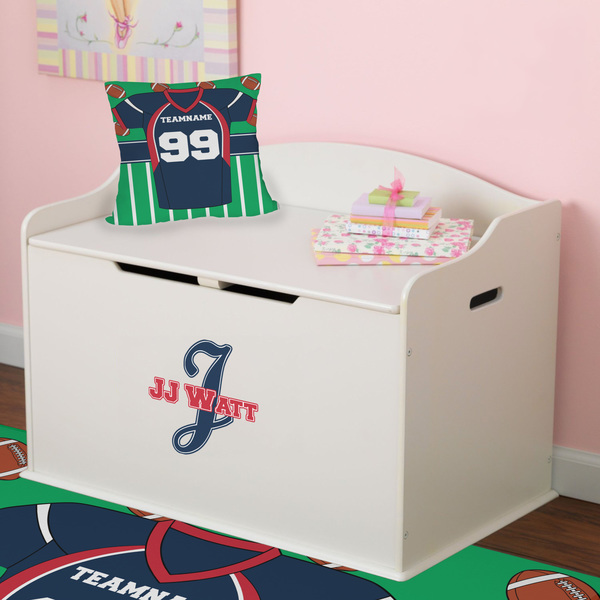 Football Jersey Wall Name & Initial Small on Toy Chest