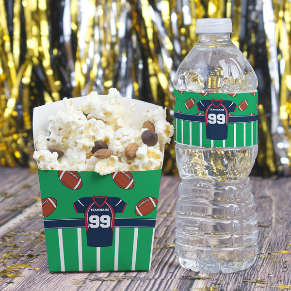 Football Jersey Water Bottle Label - w/ Favor Box