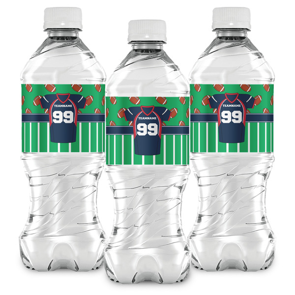 Football Jersey Water Bottle Labels - Front View