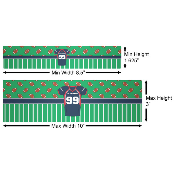 Football Jersey Water Bottle Labels w/ Dimensions