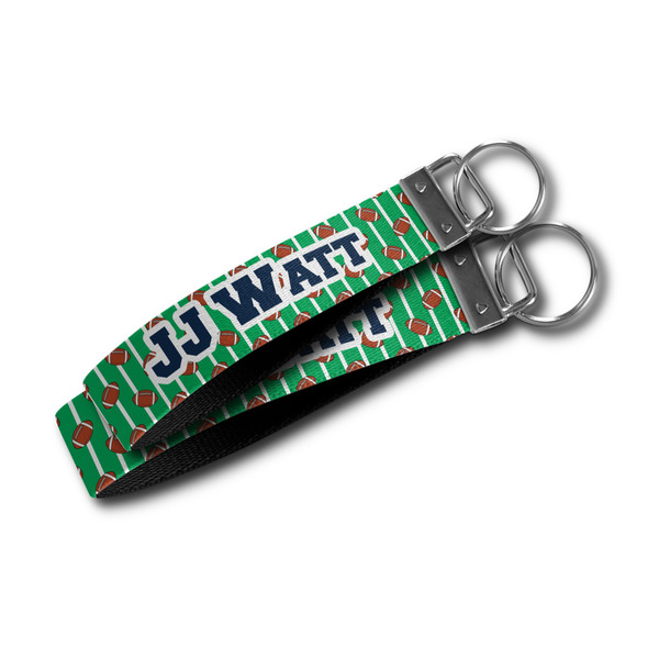 Football Jersey Webbing Keychain FOBs - Size Comparison