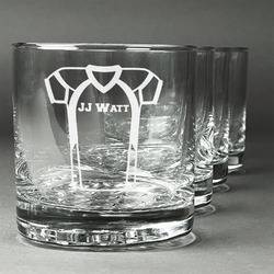 Football Jersey Whiskey Glasses (Set of 4) (Personalized)