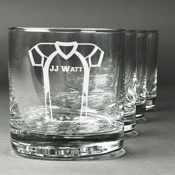 Custom Football Jersey Whiskey Glasses (Set of 4) (Personalized)