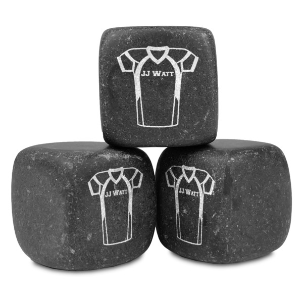 Custom Football Jersey Whiskey Stone Set - Set of 3 (Personalized)
