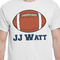 Football Jersey White Crew T-Shirt on Model - CloseUp