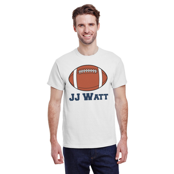 Custom Football Jersey T-Shirt - White - Large (Personalized)