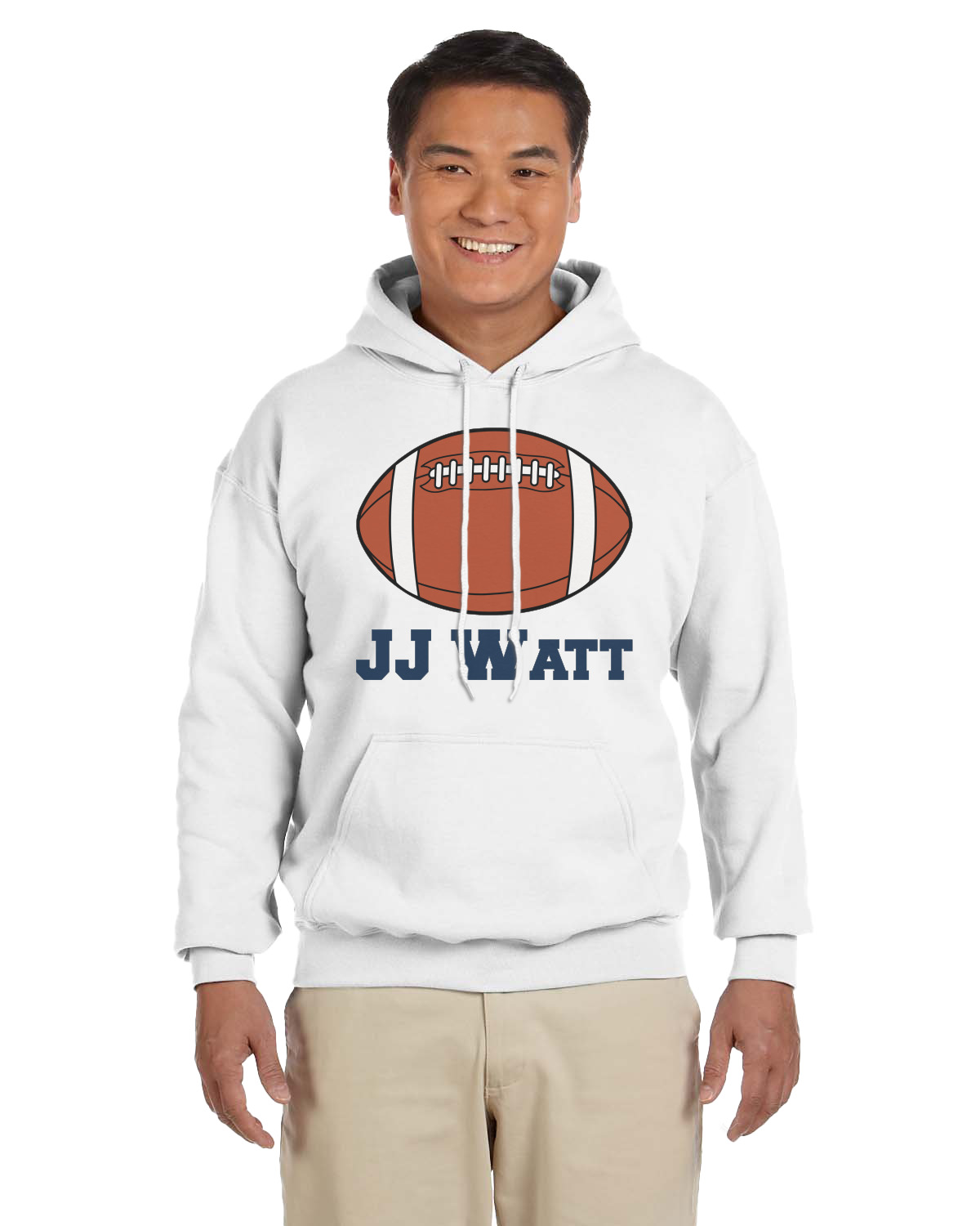 Custom Football Jersey Hoodie - White (Personalized) | YouCustomizeIt