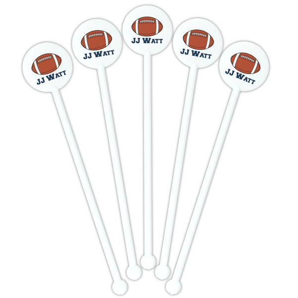 Football Jersey White Plastic 5.5" Stir Stick - Fan View