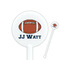 Football Jersey White Plastic 5.5" Stir Stick - Round - Closeup