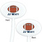 Football Jersey White Plastic 7" Stir Stick - Double Sided - Oval - Front & Back