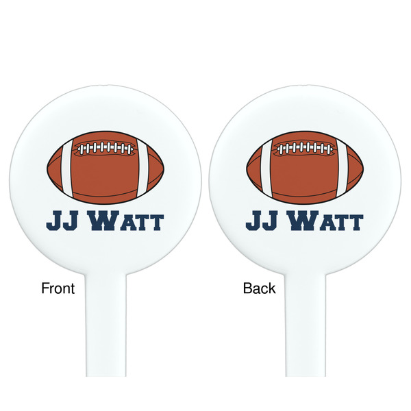 Football Jersey White Plastic 7" Stir Stick - Double Sided - Round - Front & Back