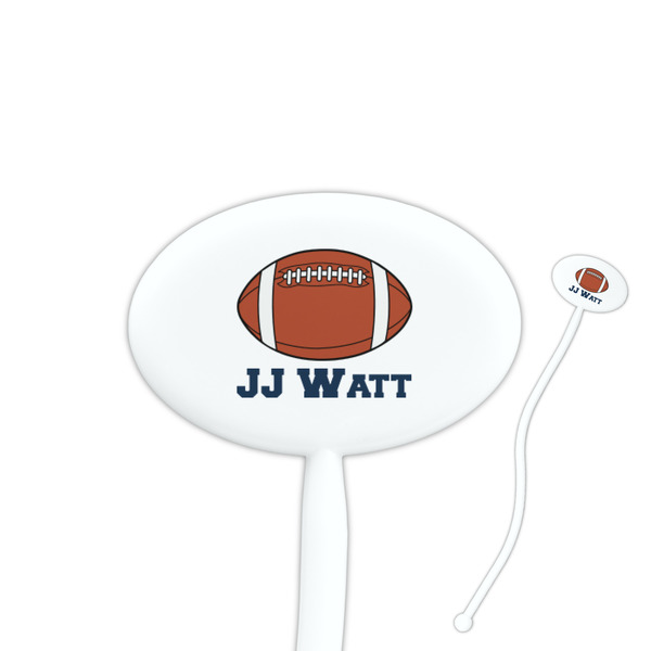 Custom Football Jersey 7" Oval Plastic Stir Sticks - White - Double Sided (Personalized)