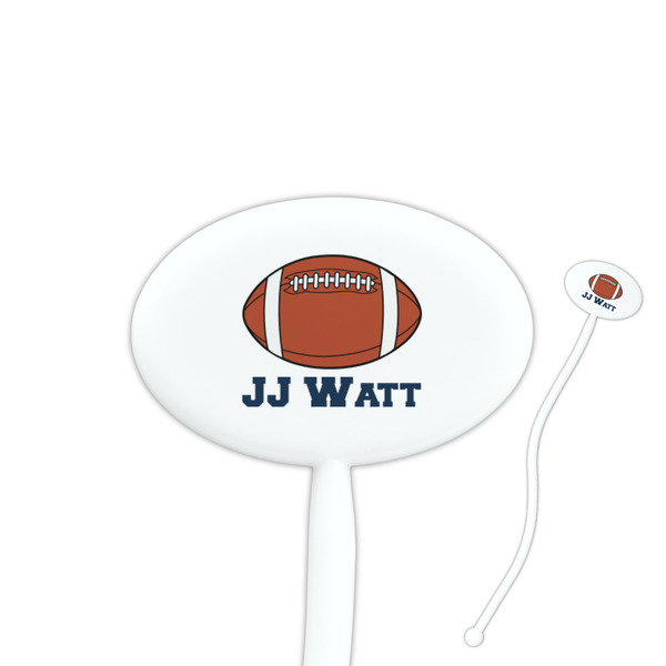Custom Football Jersey 7" Oval Plastic Stir Sticks - White - Single Sided (Personalized)