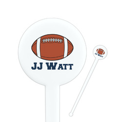 Football Jersey 7" Round Plastic Stir Sticks - White - Double Sided (Personalized)