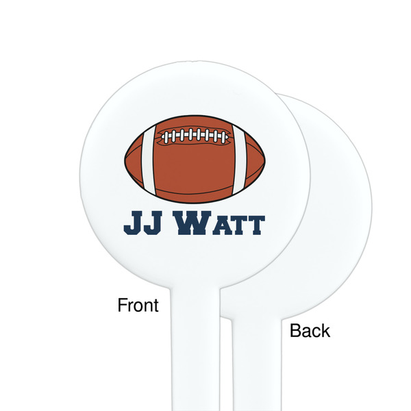 Football Jersey White Plastic 7" Stir Stick - Single Sided - Round - Front & Back