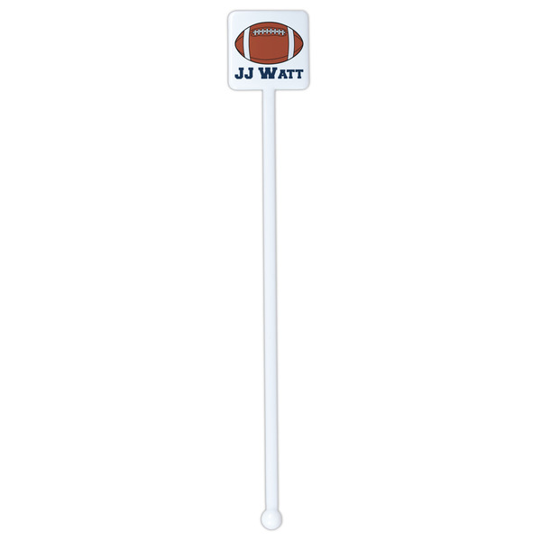 Football Jersey White Plastic Stir Stick - Double Sided - Square - Single Stick