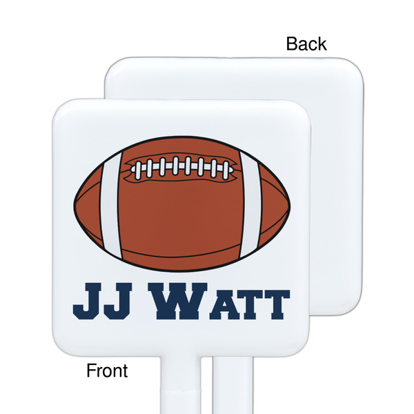 Football Jersey White Plastic Stir Stick - Single Sided - Square - Approval