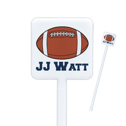 Football Jersey Square Plastic Stir Sticks - Single Sided (Personalized)