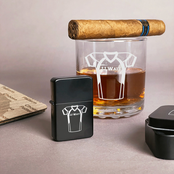Football Jersey Windproof Lighters - Black - In Context