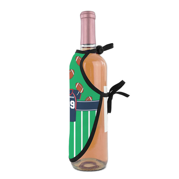 Football Jersey Wine Bottle Apron - DETAIL WITH CLIP ON NECK