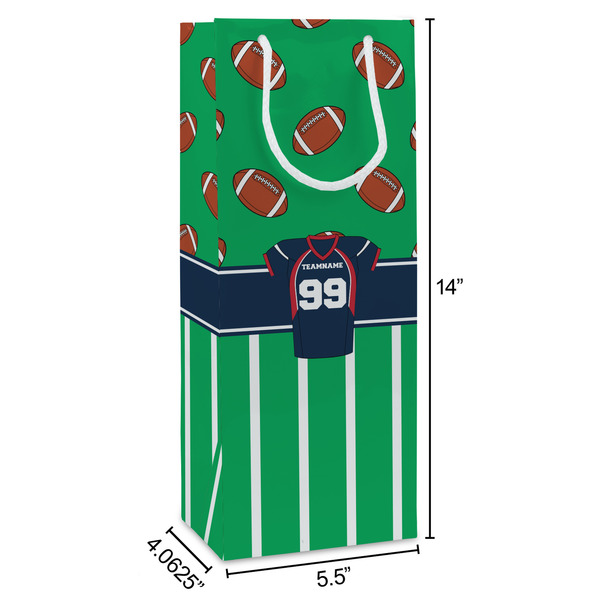 Football Jersey Wine Gift Bag - Dimensions