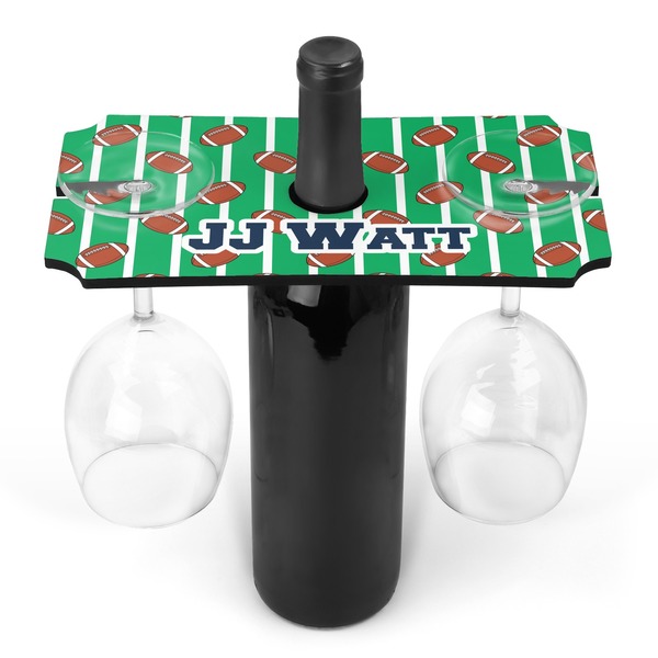 Custom Football Jersey Wine Bottle & Glass Holder (Personalized)