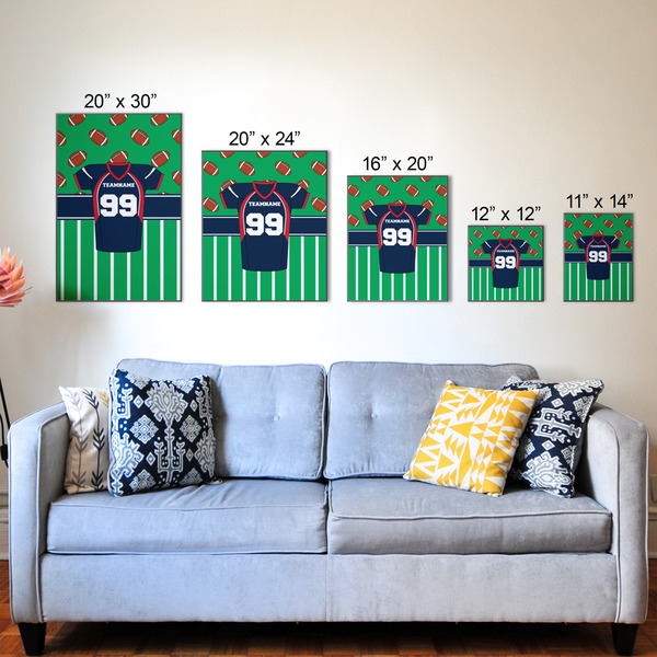 Football Jersey Wood Prints - Size Comparison