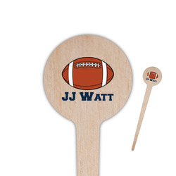 Football Jersey 4" Round Wooden Food Picks - Single Sided (Personalized)