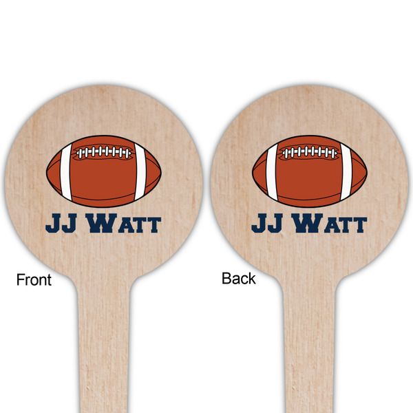 Football Jersey Wooden 4" Food Pick - Round - Double Sided - Front & Back