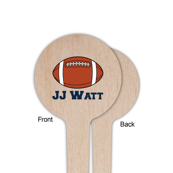 Football Jersey Wooden 4" Food Pick - Round - Single Sided - Front & Back