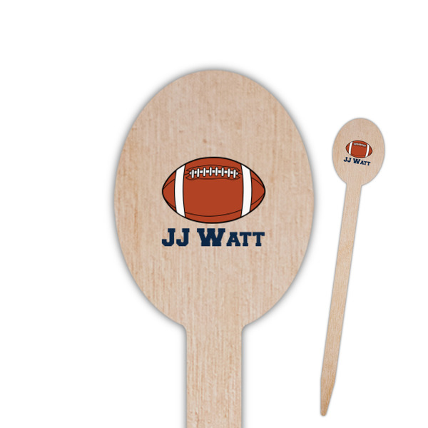 Custom Football Jersey Oval Wooden Food Picks - Single Sided (Personalized)