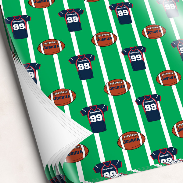Custom Football Jersey Wrapping Paper Sheets - Single-Sided - 20" x 28" (Personalized)