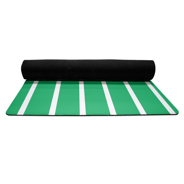 Football Jersey Yoga Mat Rolled up Black Rubber Backing