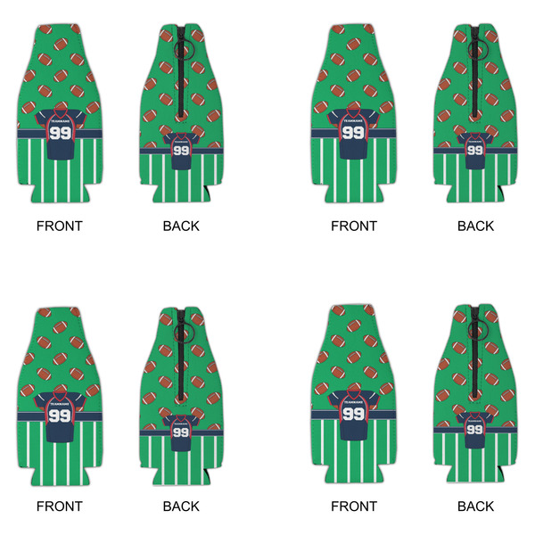 Football Jersey Zipper Bottle Cooler - Set of 4 - APPROVAL