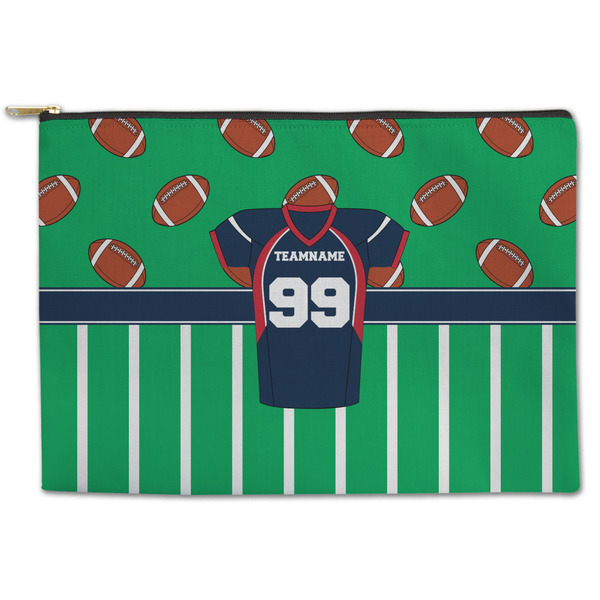 Custom Football Jersey Zipper Pouch - Large - 12.5"x8.5" (Personalized)